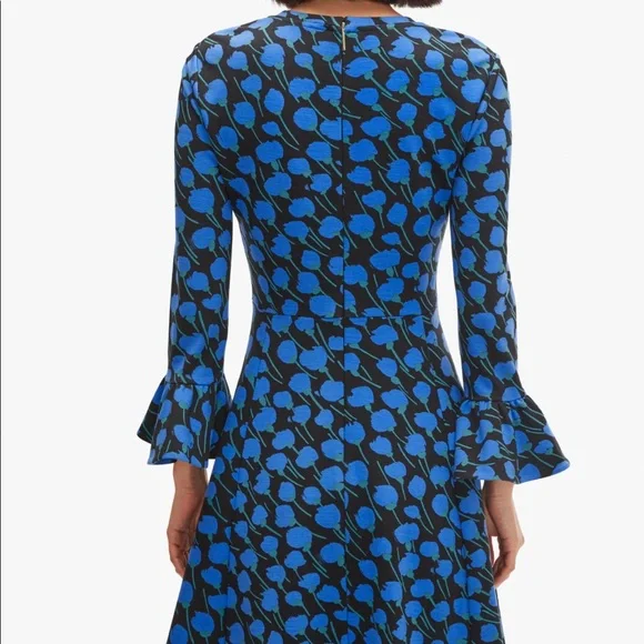 Kate spade poetic floral ponte dress with bell sleeves and pockets! - Picture 2 of 7